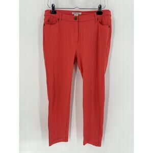 Vintage Alberto Makali Pants Womens 8 Orange Red Stretchy Jeggings Mid Rise